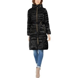 Cole Haan Women's Sateen Quilted Mid-Length Puffer Coat with Attached Hood NWT